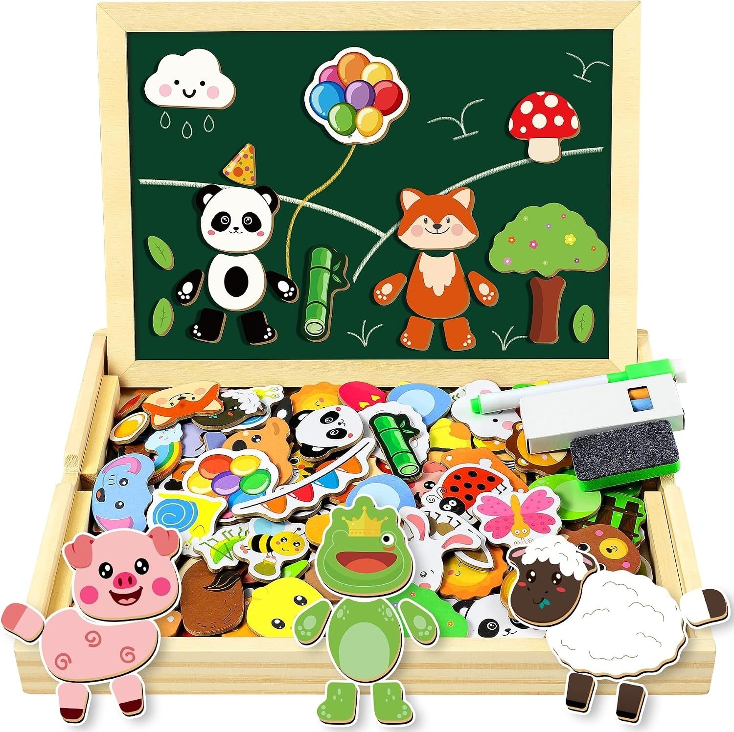 COOLJOYMulti-Functional-Toy-Educational-Magnetic-Wooden-Puzzles-Games-100-Piece-398365705131