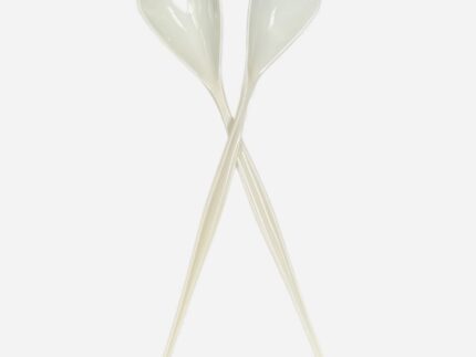 Salatbesteck 2-tlg. Besteck Salatlöffel Salatgabel 30cm Kunststoff weiß