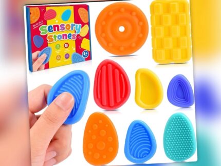 Sensory Stones 8 Stück Texturiert Anti Stress Spielzeug für Kinder