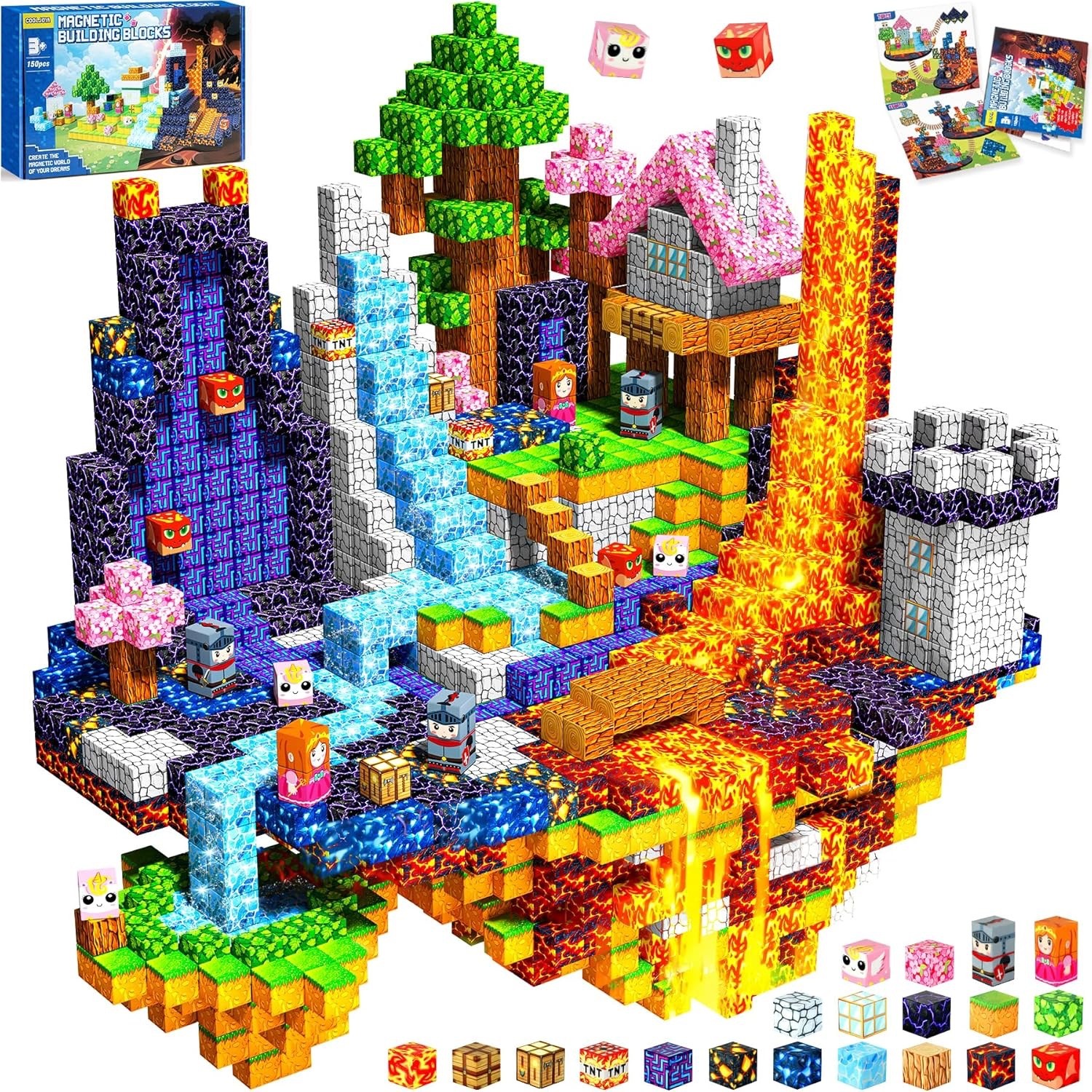 COOLJOYA-Magnetbausteine-150-Stuck-Magnetische-Bausteine-Konstruktionsspielze-398269688412