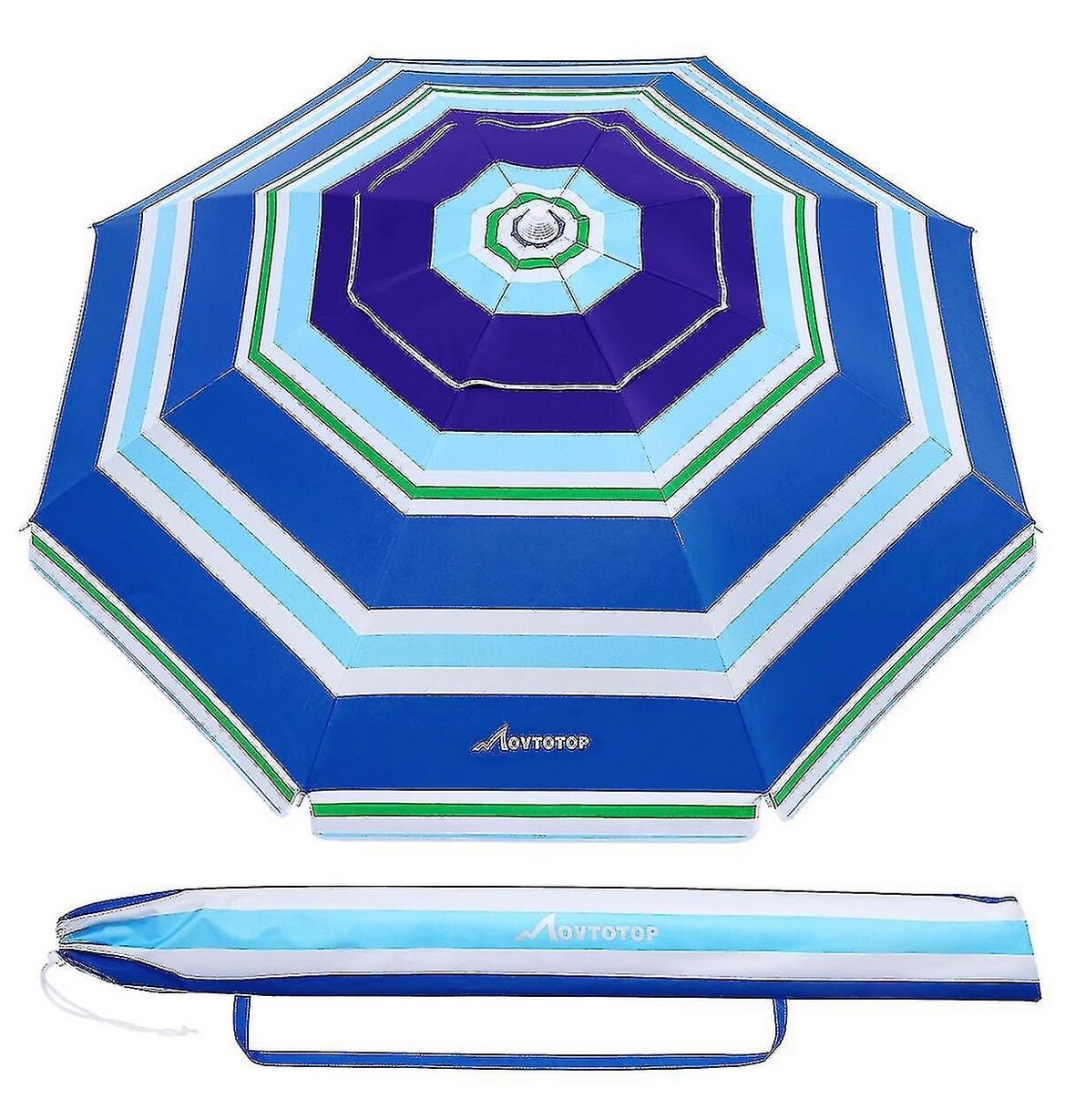MOVTOTOP-Sonnenschirm-Marktschirm-2x2-m-Blau-gestreift-UV-Schutz-Alu-394712655443
