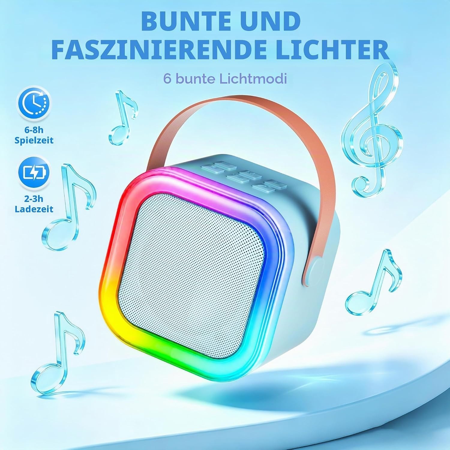 SUINDIKER-KS12D-Tragbares-Karaoke-System-Rosa-mit-2-kabellosen-Mikrofonen-Kinder-398379793813