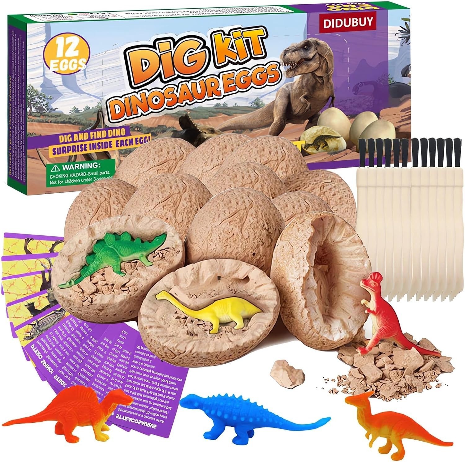 DIDUBUY-DD169-Dinosaurier-Eier-Ausgrabungsset-12er-Set-Experimentieren-398370345474