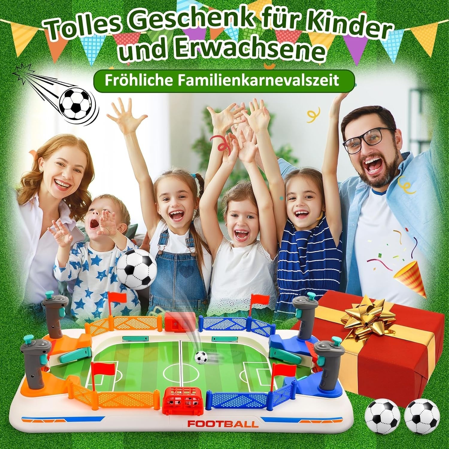 Dromlag-Mini-Tischkicker-Tischfusball-Kinder-Weis-Kunststoff-2-Spieler-398394158834