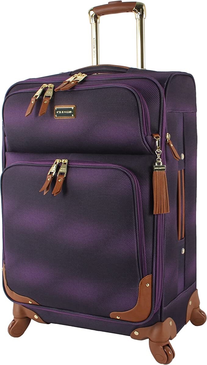 Steve-Madden-Luggage-Carry-On-508-cm-erweiterbarer-Softside-Koffer-mit-Spinnrol-394252690634