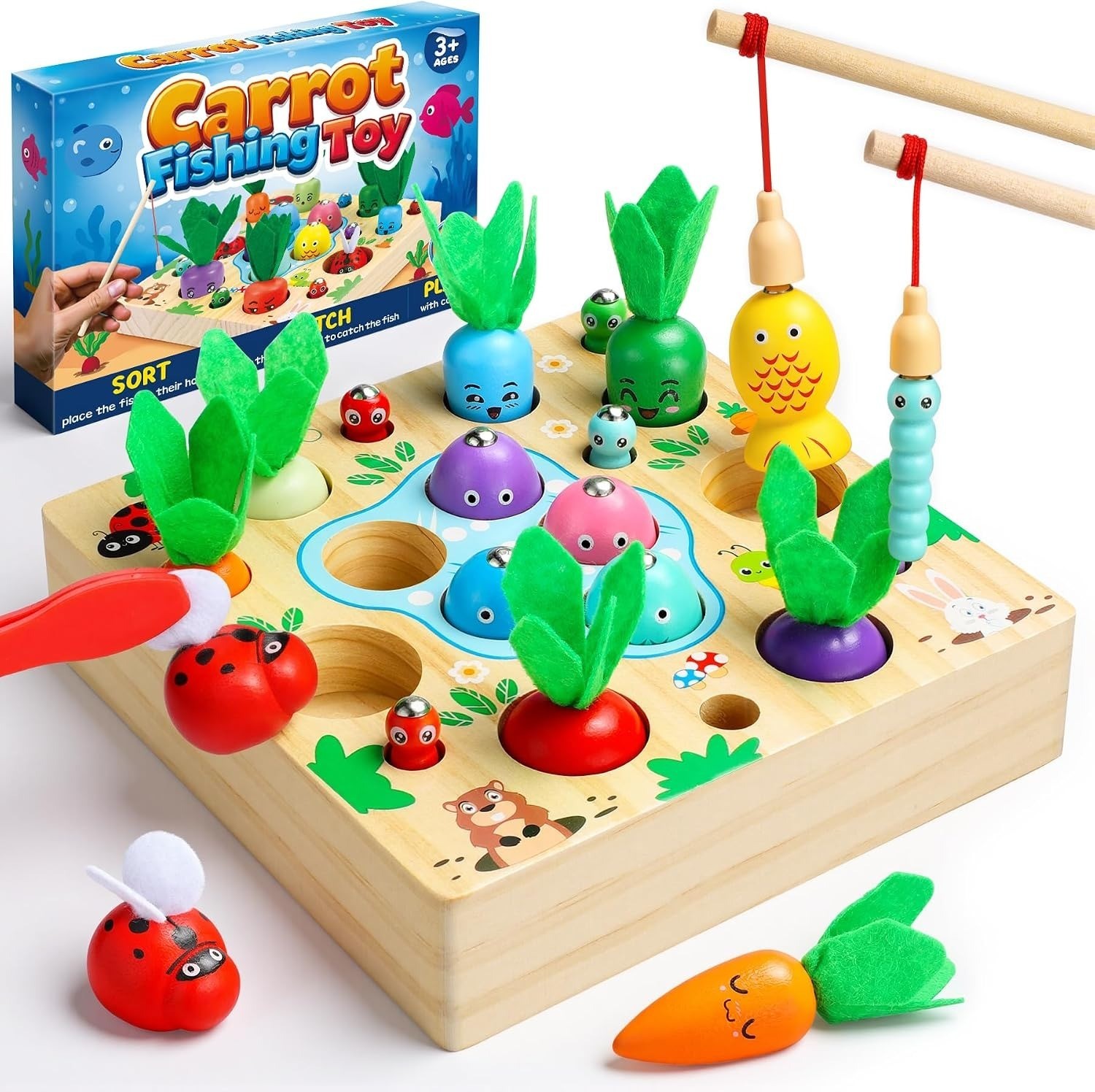 COOLJOY-Carrot-Montessori-Holzspielzeug-4in1-Aktivitaten-Set-Fisch-3-4-Jahre-398359354197
