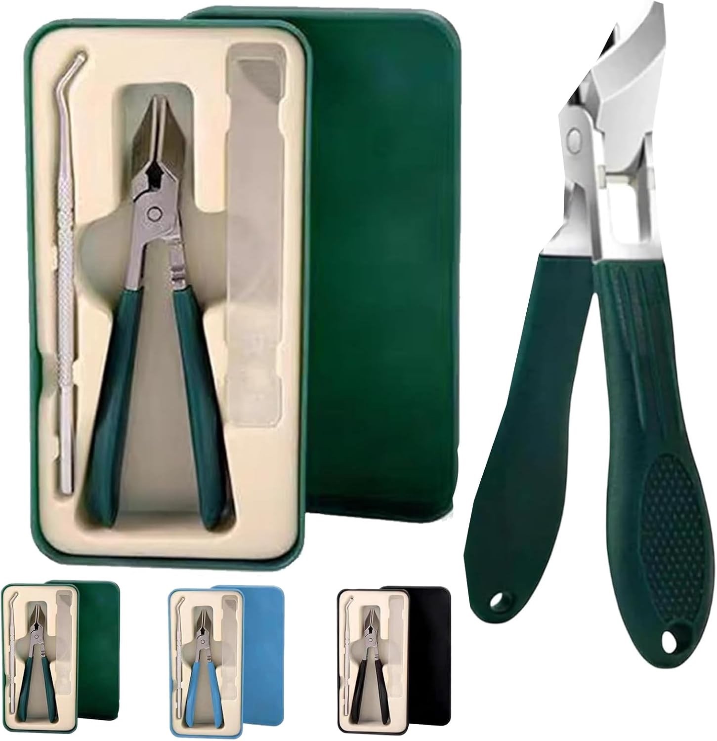 Super-scharfes-3er-Set-Schrag-Nagelknipser-mit-Spritzschutz-Ergonomie-Griff-398263657998